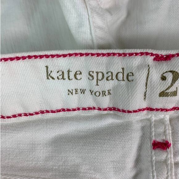 Kate Spade Broome Street Womens Skinny Jeans Size 26 White Play Hooky W28 x L31 - Picture 8 of 12